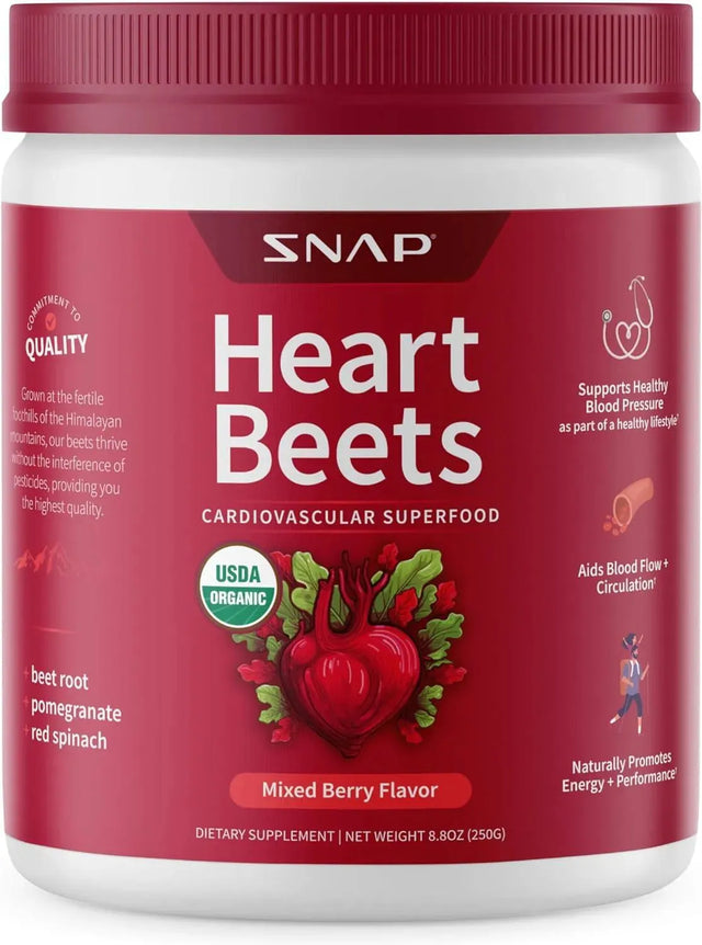 SNAP - Snap USDA Organic Heart Beets 250Gr. - The Red Vitamin MX - Suplementos Alimenticios - {{ shop.shopifyCountryName }}