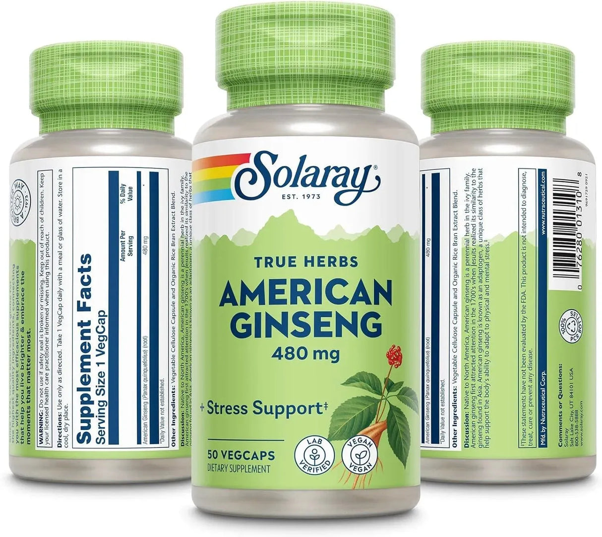 SOLARAY - SOLARAY American Ginseng 480Mg. 50 Capsulas - The Red Vitamin MX - Suplementos Alimenticios - {{ shop.shopifyCountryName }}