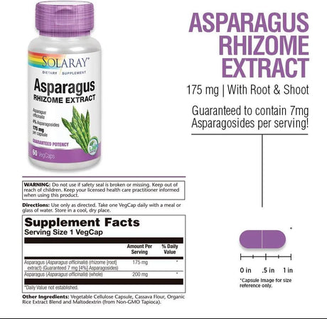 SOLARAY - SOLARAY Asparagus Rhizome Extract 175Mg. w/Whole Root 60 Capsulas - The Red Vitamin MX - Suplementos Alimenticios - {{ shop.shopifyCountryName }}