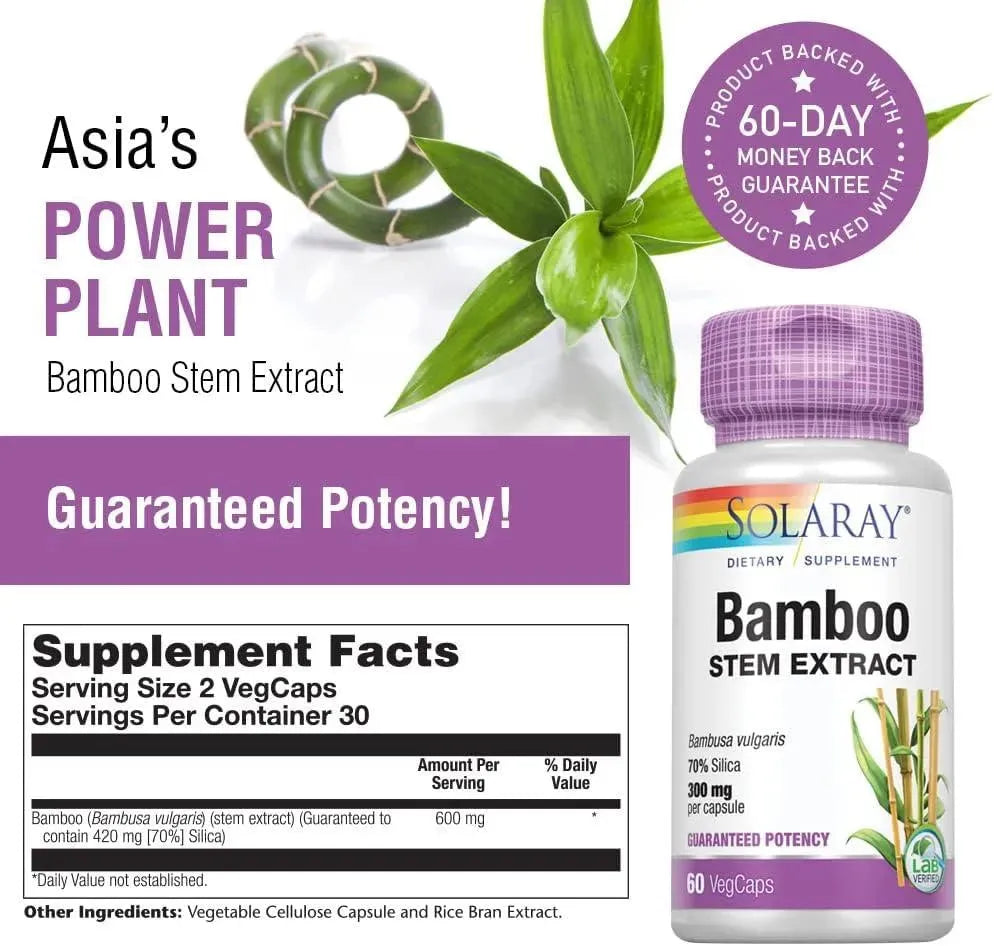 SOLARAY - Solaray Bamboo Stem Extract 600Mg. 60 Capsulas - The Red Vitamin MX - Suplementos Alimenticios - {{ shop.shopifyCountryName }}