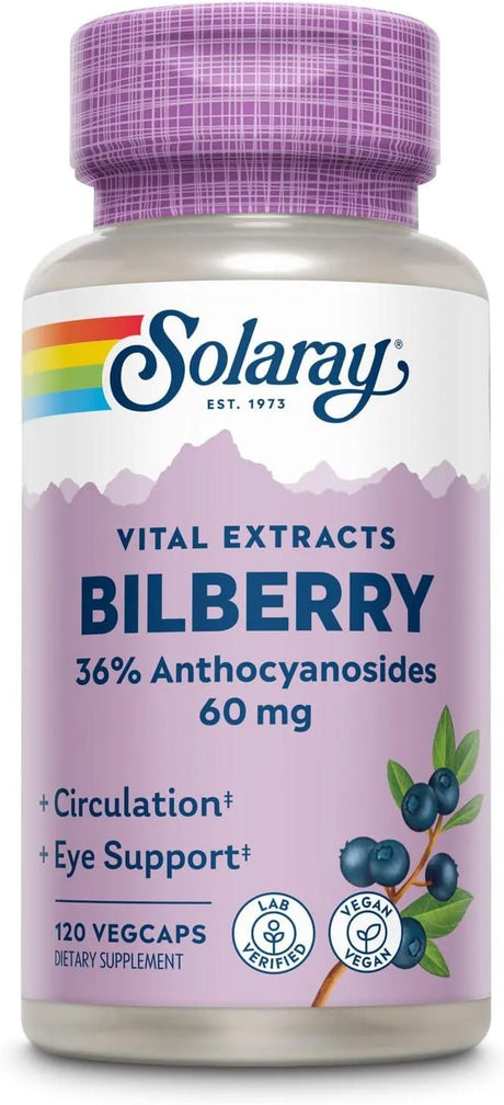 SOLARAY - SOLARAY Bilberry Berry Extract 60Mg. 120 Capsulas - The Red Vitamin MX - Suplementos Alimenticios - {{ shop.shopifyCountryName }}