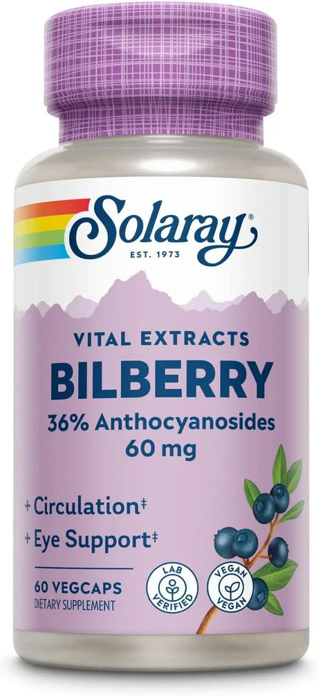 SOLARAY - SOLARAY Bilberry Berry Extract 60Mg. 60 Capsulas - The Red Vitamin MX - Suplementos Alimenticios - {{ shop.shopifyCountryName }}