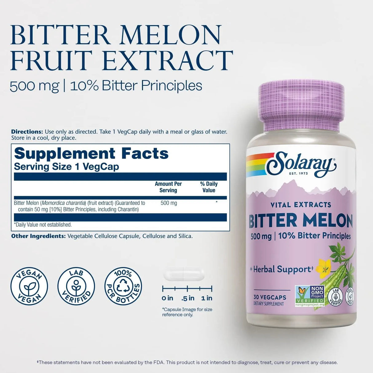 SOLARAY - SOLARAY Bitter Melon Fruit Extract 30 Capsulas - The Red Vitamin MX - Suplementos Alimenticios - {{ shop.shopifyCountryName }}