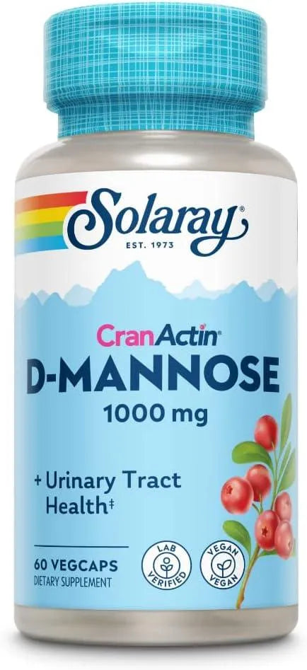 SOLARAY - Solaray D-Mannose with CranActin Cranberry Supplement 60 Capsulas - The Red Vitamin MX - Suplementos Alimenticios - {{ shop.shopifyCountryName }}