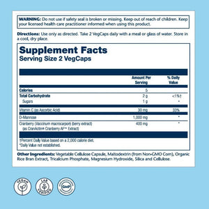 SOLARAY - Solaray D-Mannose with CranActin Cranberry Supplement 60 Capsulas - The Red Vitamin MX - Suplementos Alimenticios - {{ shop.shopifyCountryName }}