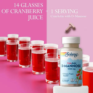 SOLARAY - Solaray D-Mannose with CranActin Cranberry Supplement 60 Capsulas - The Red Vitamin MX - Suplementos Alimenticios - {{ shop.shopifyCountryName }}