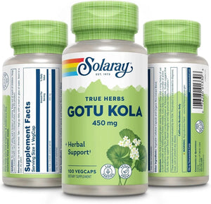 SOLARAY - SOLARAY Gotu Kola 450Mg. 100 Capsulas - The Red Vitamin MX - Suplementos Alimenticios - {{ shop.shopifyCountryName }}