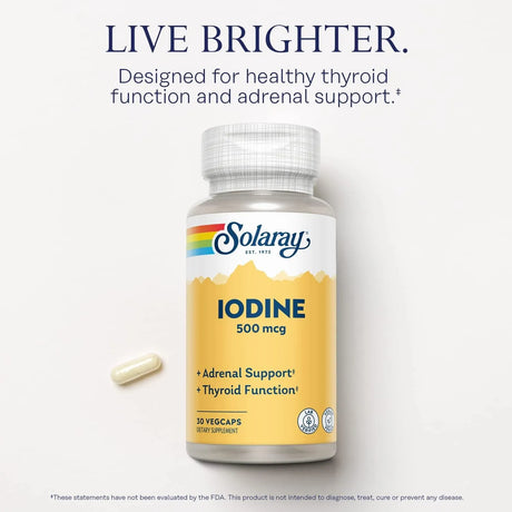 SOLARAY - Solaray Iodine 500Mcg. Iodine Supplement 30 Capsulas - The Red Vitamin MX - Suplementos Alimenticios - {{ shop.shopifyCountryName }}