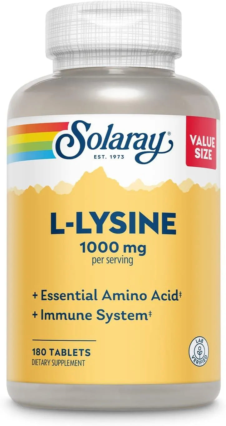 SOLARAY - Solaray L-Lysine 1000Mg. 180 Tabletas - The Red Vitamin MX - Suplementos Alimenticios - {{ shop.shopifyCountryName }}