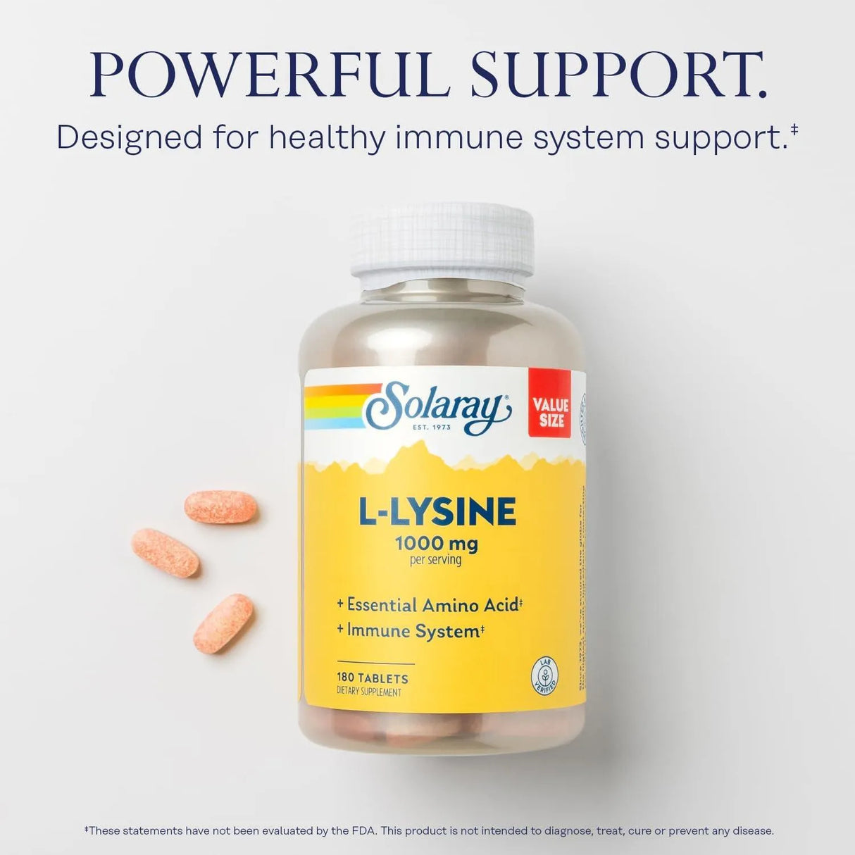 SOLARAY - Solaray L-Lysine 1000Mg. 180 Tabletas - The Red Vitamin MX - Suplementos Alimenticios - {{ shop.shopifyCountryName }}