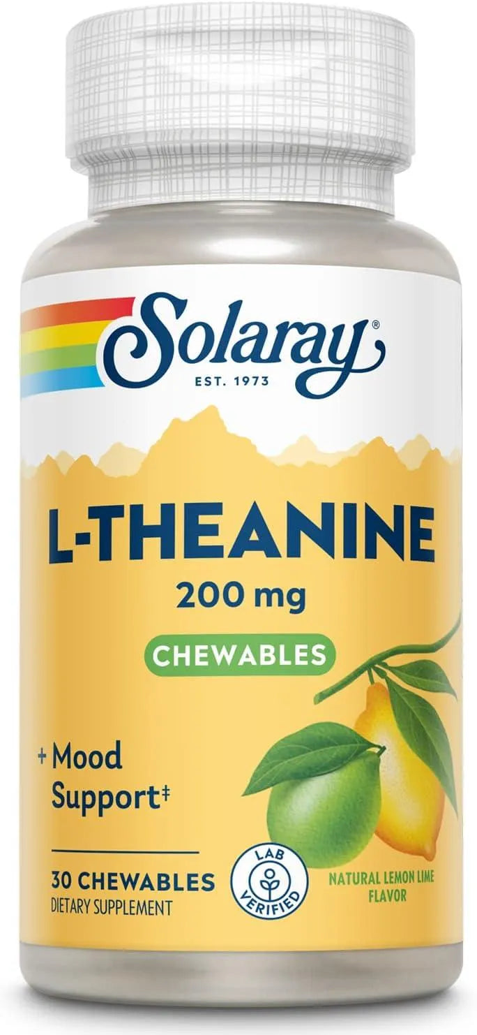 SOLARAY - Solaray L Theanine 200Mg. 30 Tabletas Masticables - The Red Vitamin MX - Suplementos Alimenticios - {{ shop.shopifyCountryName }}