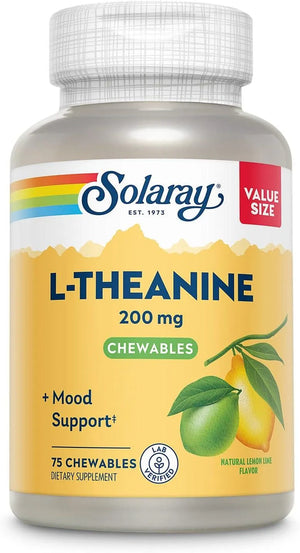 SOLARAY - Solaray L Theanine 200Mg. 75 Tabletas Masticables - The Red Vitamin MX - Suplementos Alimenticios - {{ shop.shopifyCountryName }}