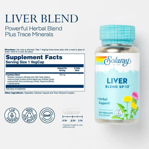 SOLARAY - Solaray Liver Blend SP-13 100 Capsulas - The Red Vitamin MX - Suplementos Alimenticios - {{ shop.shopifyCountryName }}