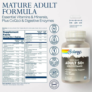 SOLARAY - Solaray Once Daily Adult 50+ 90 Capsulas - The Red Vitamin MX - Suplementos Alimenticios - {{ shop.shopifyCountryName }}