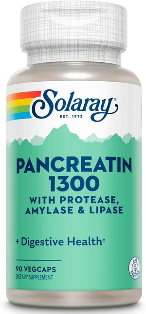 SOLARAY - SOLARAY Pancreatin 1300 Digestive Enzymes 90 Capsulas - The Red Vitamin MX - Suplementos Alimenticios - Mexico