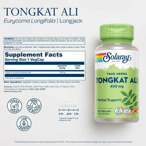 SOLARAY - Solaray Tongkat Ali 60 Capsulas - The Red Vitamin MX - Suplementos Alimenticios - {{ shop.shopifyCountryName }}