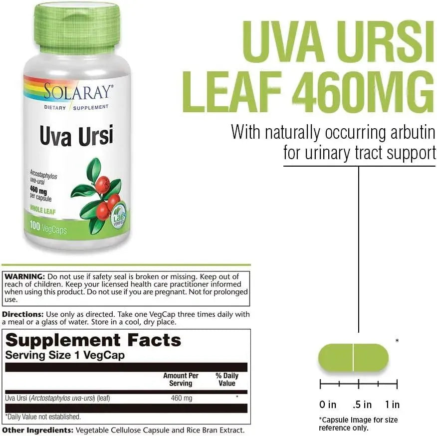 SOLARAY - SOLARAY Uva Ursi 460Mg. 100 Capsulas - The Red Vitamin MX - Suplementos Alimenticios - {{ shop.shopifyCountryName }}