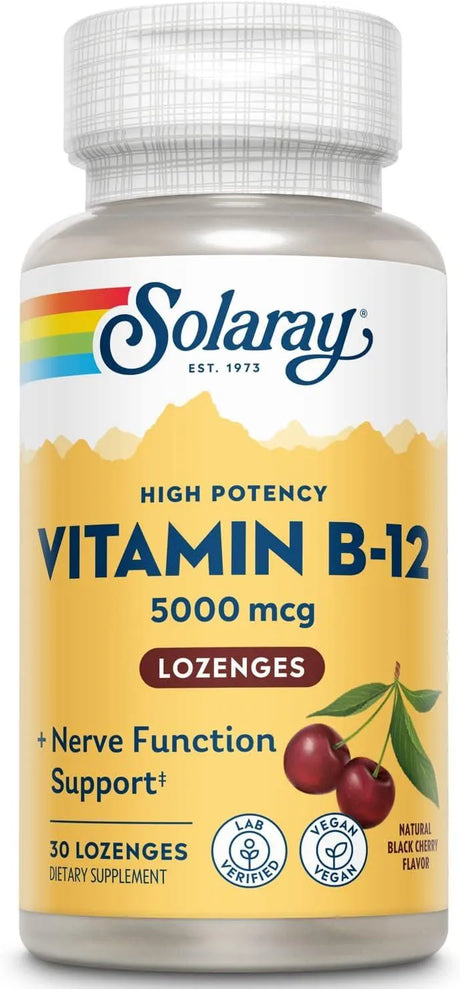 SOLARAY - Solaray Vitamin B-12 5000mcg 30 Tabletas - The Red Vitamin MX - Suplementos Alimenticios - {{ shop.shopifyCountryName }}