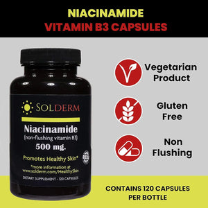 SOLDERM - Solderm Niacinamide 500Mg. 120 Capsulas - The Red Vitamin MX - Suplementos Alimenticios - {{ shop.shopifyCountryName }}