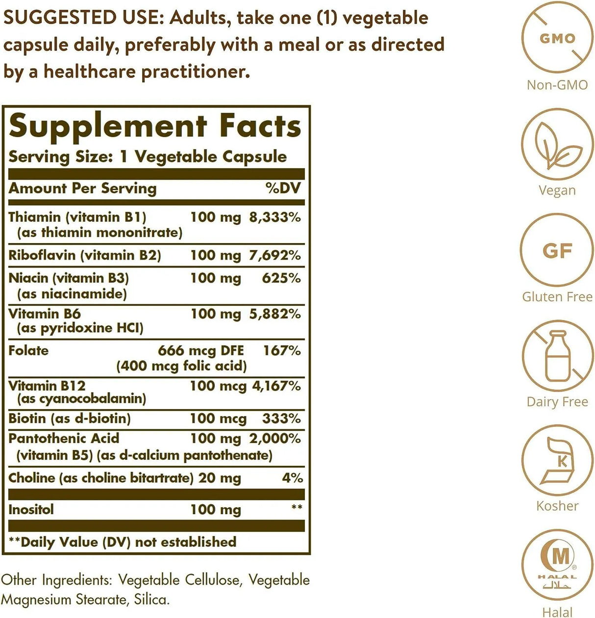 SOLGAR - Solgar B-Complex "100" - 100 Capsulas - The Red Vitamin MX - Suplementos Alimenticios - {{ shop.shopifyCountryName }}