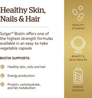 SOLGAR - Solgar Biotin 10,000 mcg 60 Capsulas - The Red Vitamin MX - Suplementos Alimenticios - {{ shop.shopifyCountryName }}