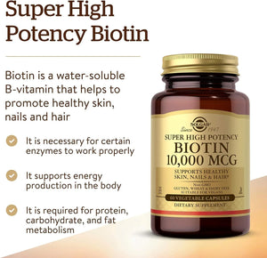 SOLGAR - Solgar Biotin 10,000 mcg 60 Capsulas - The Red Vitamin MX - Suplementos Alimenticios - {{ shop.shopifyCountryName }}