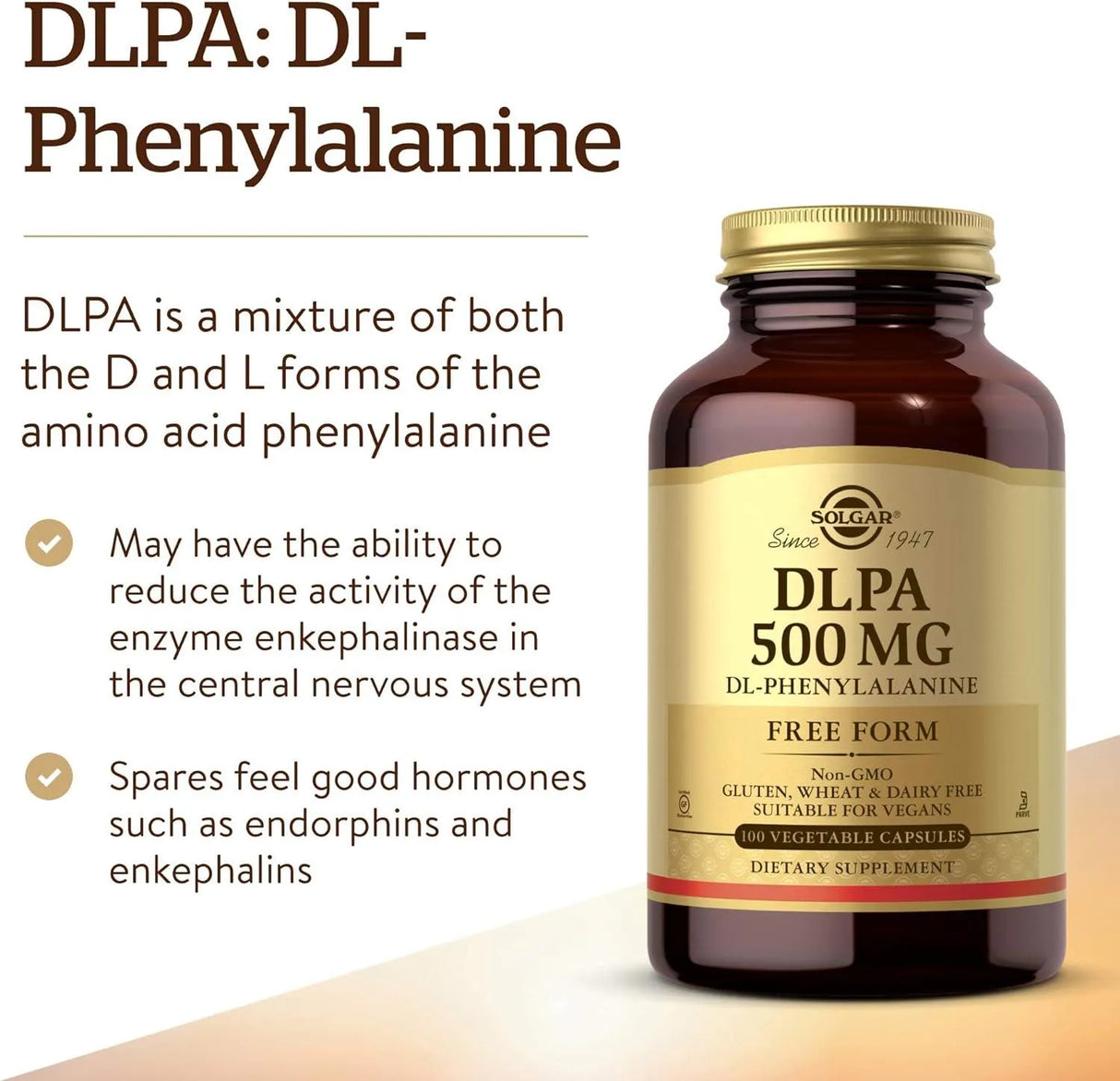 SOLGAR - Solgar DLPA DL-Phenylalanine 500Mg. 100 Capsulas 2 Pack - The Red Vitamin MX - Suplementos Alimenticios - {{ shop.shopifyCountryName }}