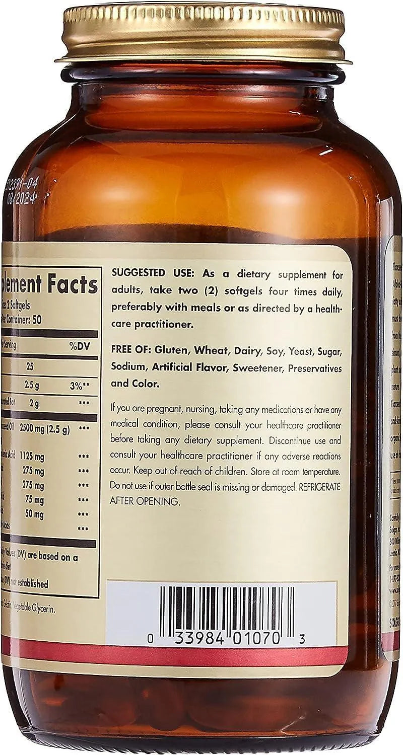 SOLGAR - Solgar Flaxseed Oil 1250Mg. 100 Capsulas Blandas - The Red Vitamin MX - Suplementos Alimenticios - {{ shop.shopifyCountryName }}