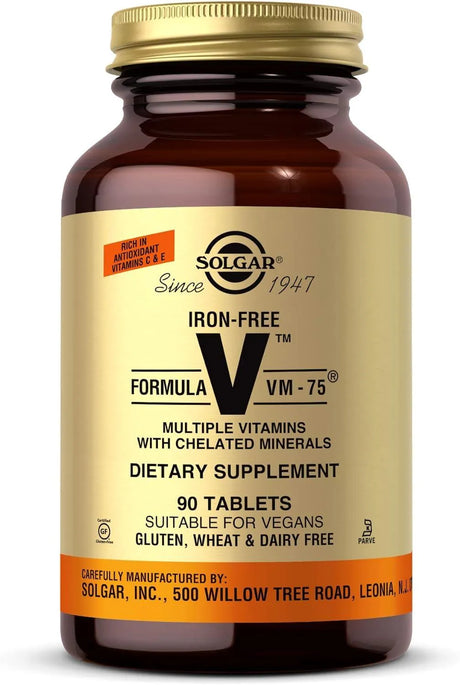 SOLGAR - Solgar Iron-Free Formula VM-75 Multivitamin 90 Tabletas - The Red Vitamin MX - Suplementos Alimenticios - {{ shop.shopifyCountryName }}