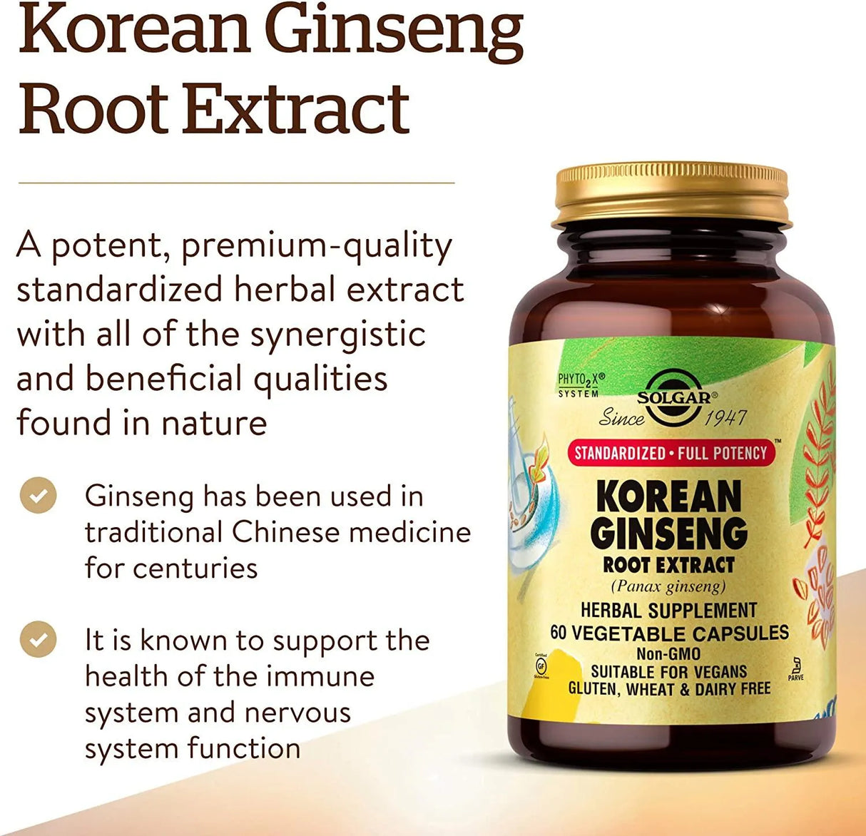 SOLGAR - Solgar Korean Ginseng Root Extract 60 Capsulas - The Red Vitamin MX - Suplementos Alimenticios - {{ shop.shopifyCountryName }}