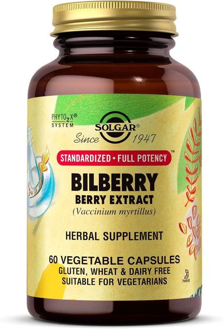 SOLGAR - Solgar Standardized Full Potency Bilberry Berry Extract 60 Capsulas - The Red Vitamin MX - Suplementos Alimenticios - {{ shop.shopifyCountryName }}