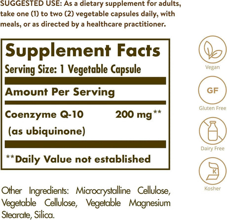 SOLGAR - Solgar Vegetarian CoQ-10 200Mg. 60 Capsulas - The Red Vitamin MX - Suplementos Alimenticios - {{ shop.shopifyCountryName }}