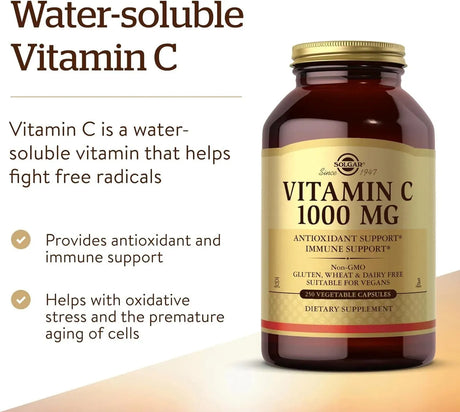 SOLGAR - Solgar Vitamin C 1000Mg. 250 Capsulas - The Red Vitamin MX - Suplementos Alimenticios - {{ shop.shopifyCountryName }}