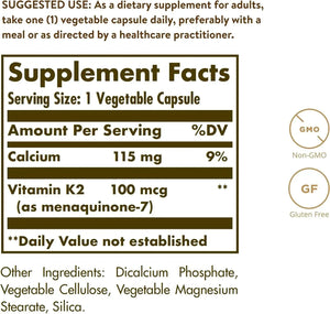 SOLGAR - Solgar Vitamin K2 MK7 100mcg 50 Capsulas - The Red Vitamin MX - Suplementos Alimenticios - {{ shop.shopifyCountryName }}