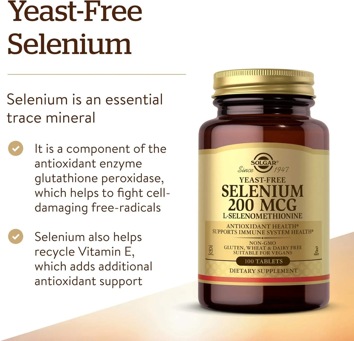 SOLGAR - Solgar Yeast-Free Selenium 200mcg 100 Tabletas - The Red Vitamin MX - Suplementos Alimenticios - {{ shop.shopifyCountryName }}