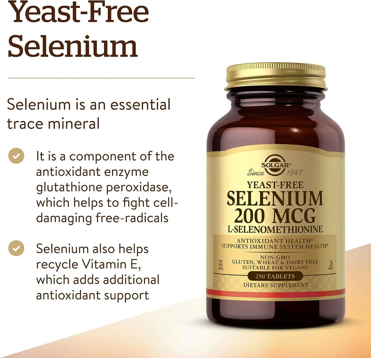 SOLGAR - Solgar Yeast-Free Selenium 200mcg 250 Tabletas - The Red Vitamin MX - Suplementos Alimenticios - {{ shop.shopifyCountryName }}