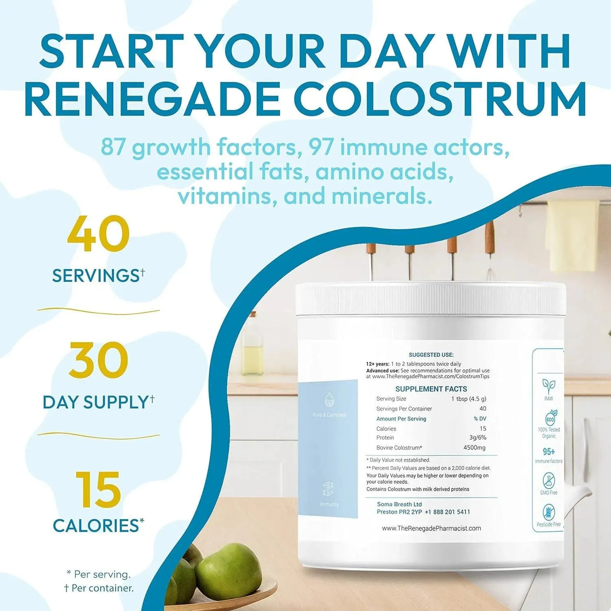 SOMA BREATH - Soma Breath Renegade Colostrum Powder 40 Servicios 184Gr. - The Red Vitamin MX - Suplementos Alimenticios - {{ shop.shopifyCountryName }}