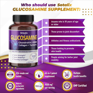 SOTALIX - Sotalix Glucosamine 9,550Mg. with Chondroitin MSM Collagen Turmeric 150 Capsulas - The Red Vitamin MX - Suplementos Alimenticios - {{ shop.shopifyCountryName }}