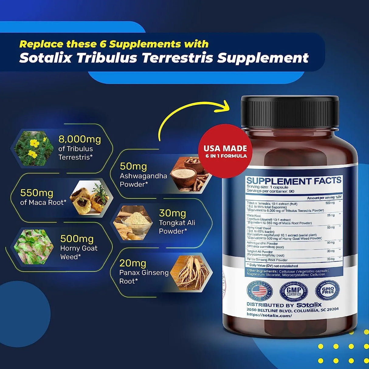 SOTALIX - Sotalix Premium Tribulus Terrestris Extract 90 Capsulas - The Red Vitamin MX - Suplementos Alimenticios - {{ shop.shopifyCountryName }}