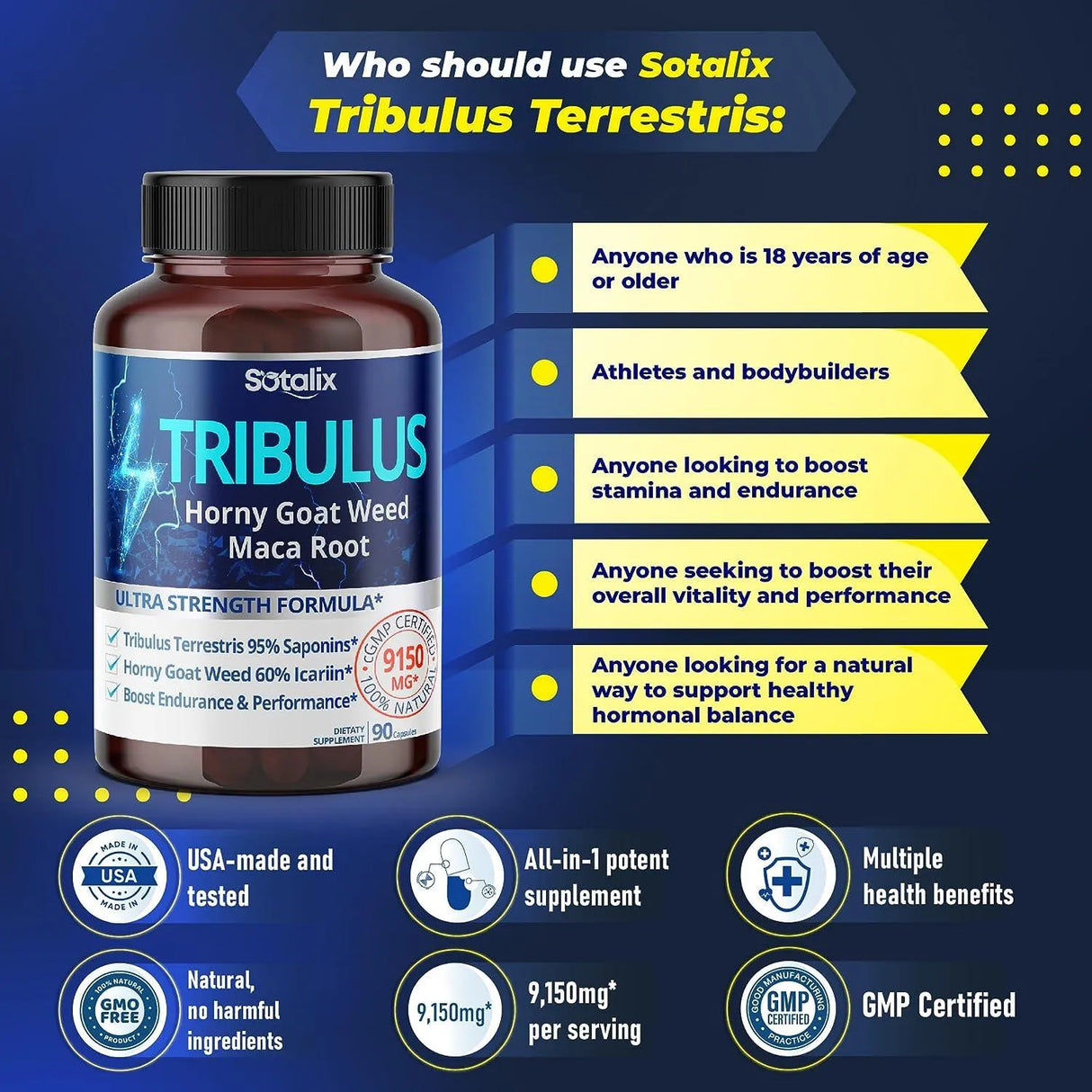 SOTALIX - Sotalix Premium Tribulus Terrestris Extract 90 Capsulas - The Red Vitamin MX - Suplementos Alimenticios - {{ shop.shopifyCountryName }}