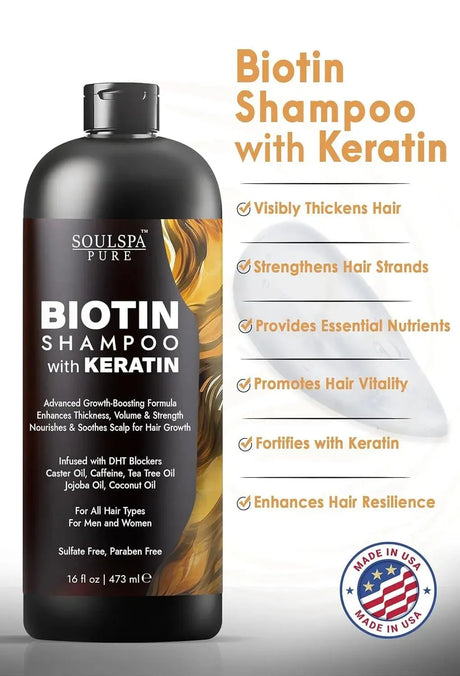 SOULSPA PURE - SOULSPA PURE Biotin Shampoo with Keratin 473Ml. - The Red Vitamin MX - Shampoo Para Cabello - {{ shop.shopifyCountryName }}