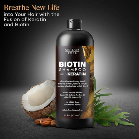SOULSPA PURE - SOULSPA PURE Biotin Shampoo with Keratin 473Ml. - The Red Vitamin MX - Shampoo Para Cabello - {{ shop.shopifyCountryName }}