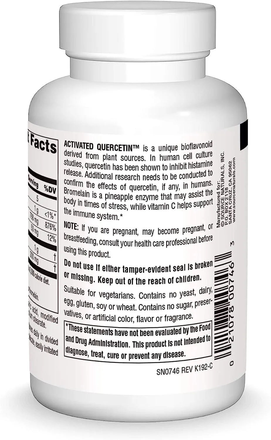 SOURCE NATURALS - Source Naturals Activated Quercetin 100 Tabletas - The Red Vitamin MX - Suplementos Alimenticios - {{ shop.shopifyCountryName }}