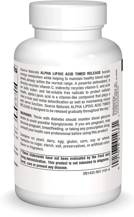 SOURCE NATURALS - Source Naturals Alpha Lipoic Acid 300Mg. 120 Tabletas - The Red Vitamin MX - Suplementos Alimenticios - {{ shop.shopifyCountryName }}