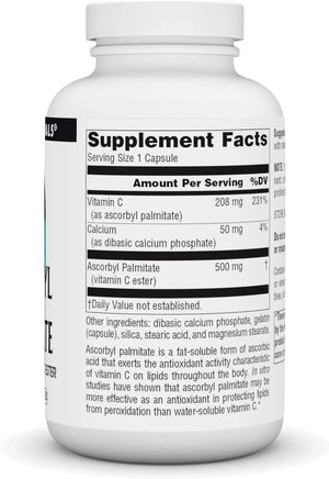 SOURCE NATURALS - Source Naturals Ascorbyl Palmitate 500Mg. 180 Capsulas - The Red Vitamin MX - Suplementos Alimenticios - {{ shop.shopifyCountryName }}