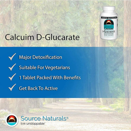 SOURCE NATURALS - Source Naturals Calcium D-Glucarate 120 Tabletas - The Red Vitamin MX - Suplementos Alimenticios - {{ shop.shopifyCountryName }}