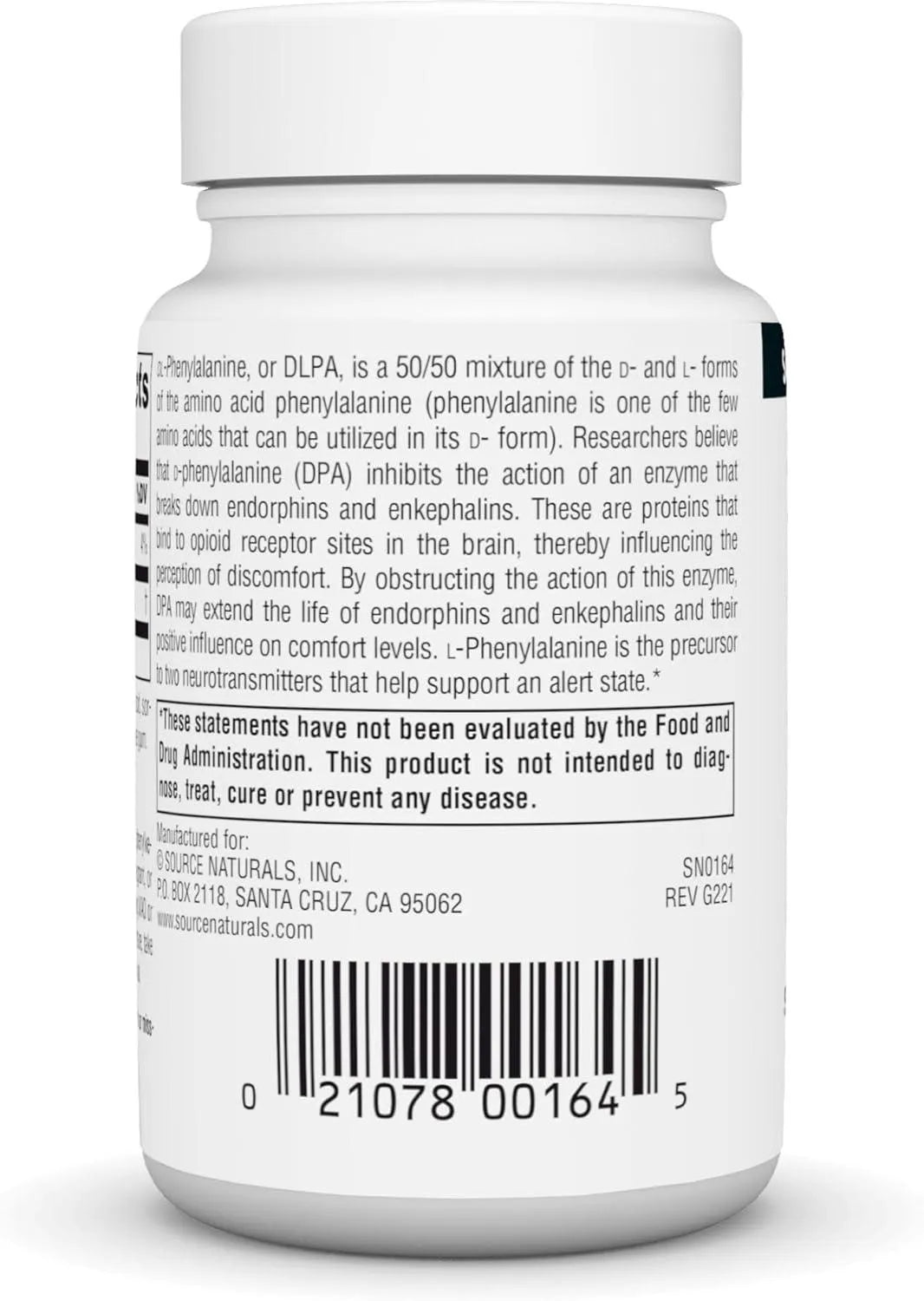 SOURCE NATURALS - Source Naturals DLPA DL-Phenylalanine 750Mg. 30 Tabletas - The Red Vitamin MX - Suplementos Alimenticios - {{ shop.shopifyCountryName }}