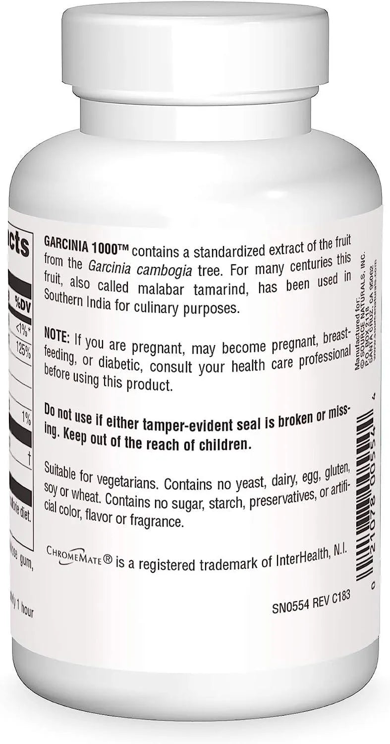 SOURCE NATURALS - Source Naturals Garcinia Cambogia Extract 1000Mg. 90 Tabletas - The Red Vitamin MX - Suplementos Alimenticios - {{ shop.shopifyCountryName }}