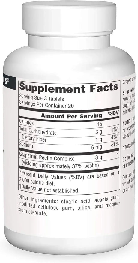 SOURCE NATURALS - Source Naturals Grapefruit Pectin 1000Mg. 60 Tabletas - The Red Vitamin MX - Suplementos Alimenticios - {{ shop.shopifyCountryName }}