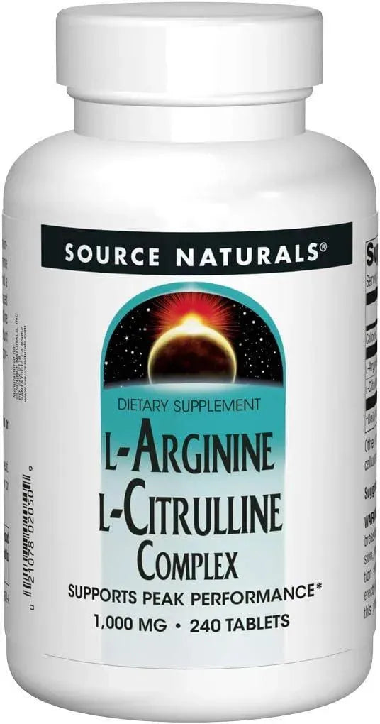 SOURCE NATURALS - Source Naturals L-Arginine L-Citrulline Complex 240 Tabletas - The Red Vitamin MX - Suplementos Alimenticios - {{ shop.shopifyCountryName }}